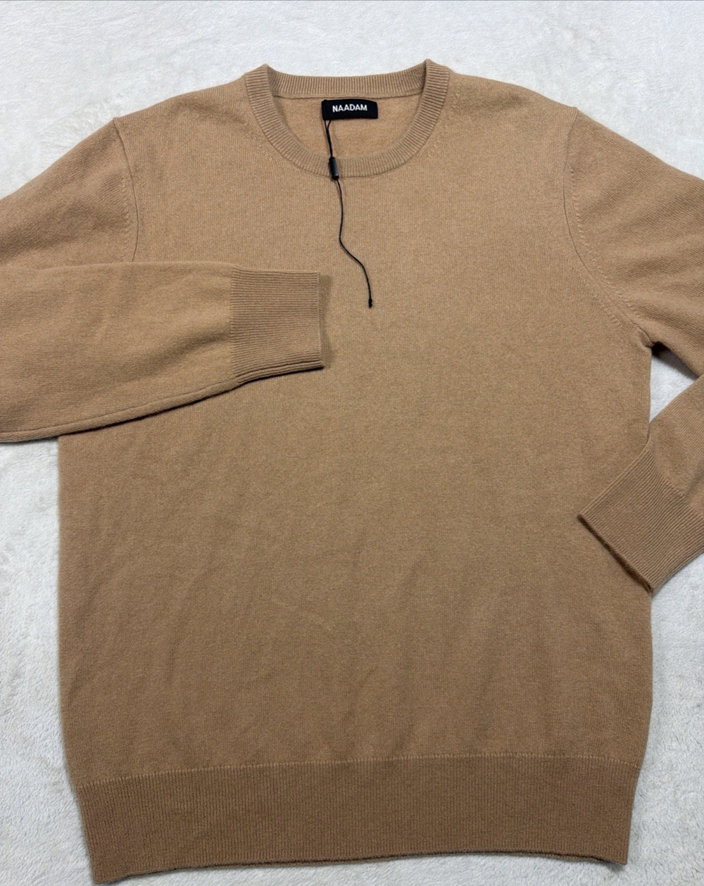 NAADAM Original Crewneck Cashmere Sweater Camel Beige Women’s Sz Med Minimalist